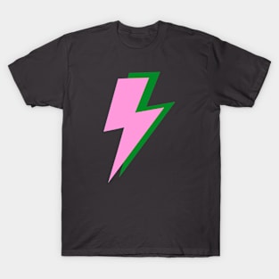 Pink and Green Shadow Double Lightning Bolt T-Shirt